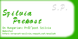 szilvia prepost business card